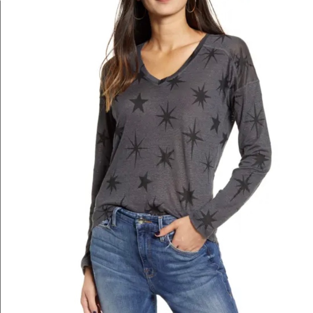Rails Sami Tee In Charcoal Oversized Stars Top - image 1